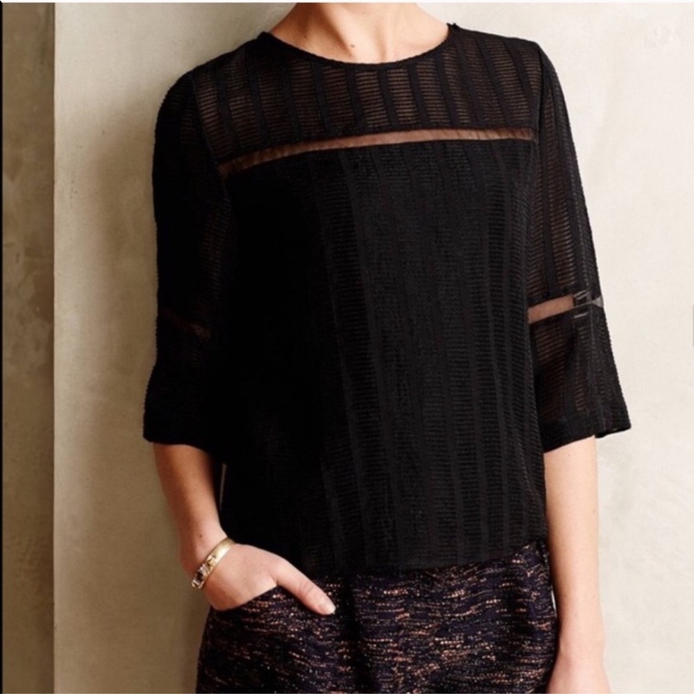 Anthropologie HD in Paris Tracery Black Top 0